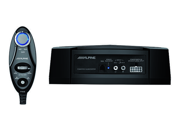 Alpine PWE-V80 - aktiv subwoofer 8" (20cm), 80W, kompakt, høynivå inn 